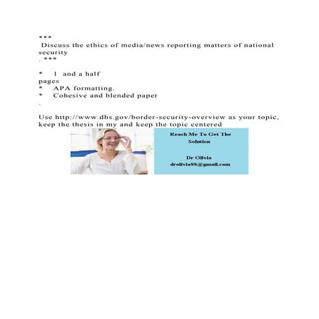 Discuss the ethics of medianews reporting matters of national.docx