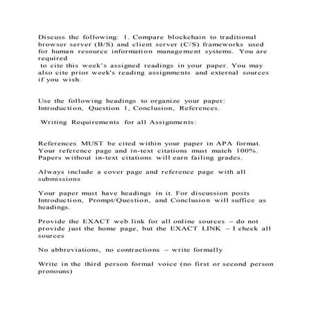 Discuss the following 1. compare blockchain to traditional browser 