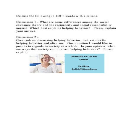 Discuss the following in 150 + words with citations.Discussion 1.docx