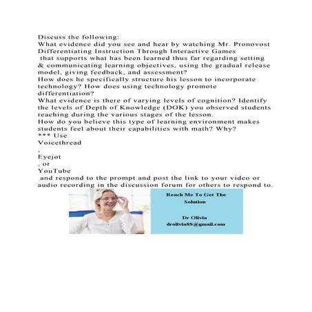 Discuss the followingWhat evidence did you see and hear by watchi.docx