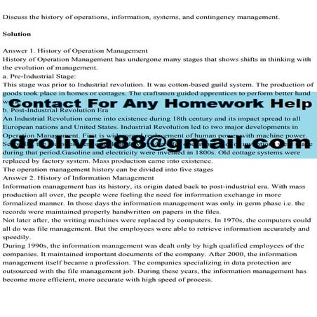 Discuss the history of operations, information, systems, and conting.pdf