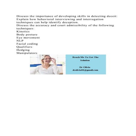 Discuss the importance of developing skills in detecting deceitEx.docx