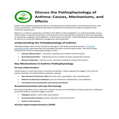 Pathogenesis of bronchial asthma | PPT