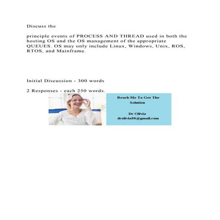 Discuss theprinciple events of PROCESS AND THREAD used in both t.docx