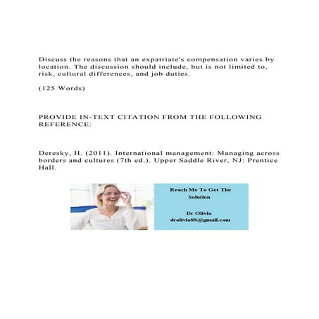 Discuss the reasons that an expatriates compensation varies b.docx