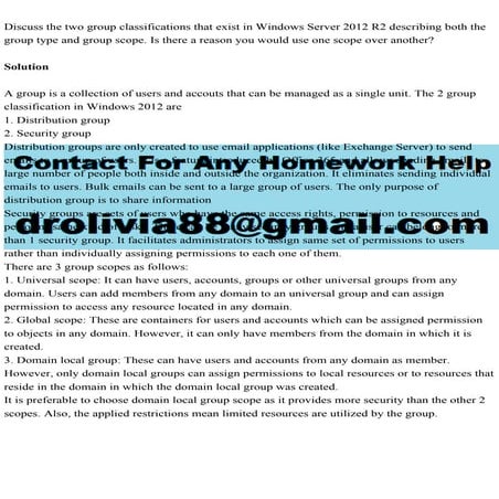 Discuss the two group classifications that exist in Windows Server 2.pdf