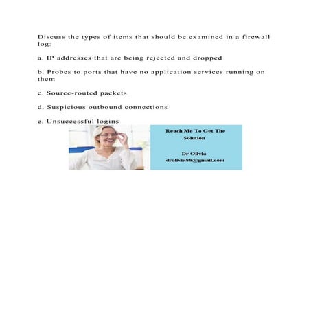 Discuss the types of items that should be examined in a firewall log.docx