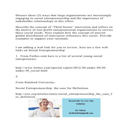 Discuss three (3) ways that large organizations are increasingly eng.docx