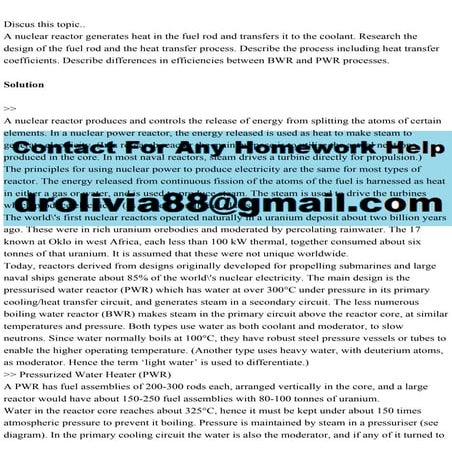 Discus this topic..A nuclear reactor generates heat in the fuel ro.pdf