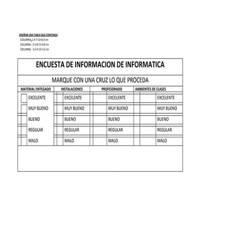 Diseñar una tabla que contenga