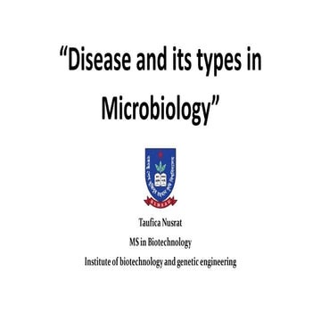 Disease and its types in microbiology