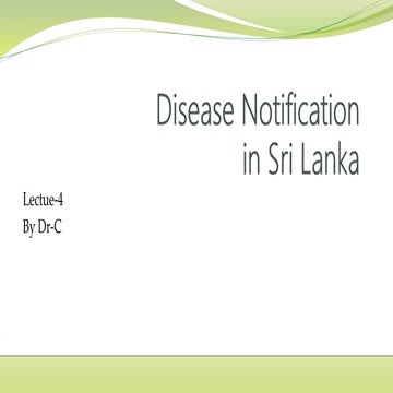 Disease notification system in Sri Lanka