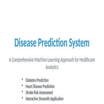 Disease_Prediction_Presentation on multiple dataset