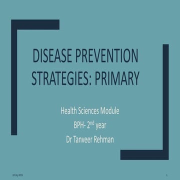Disease prevention strategies: Primary | PPTX