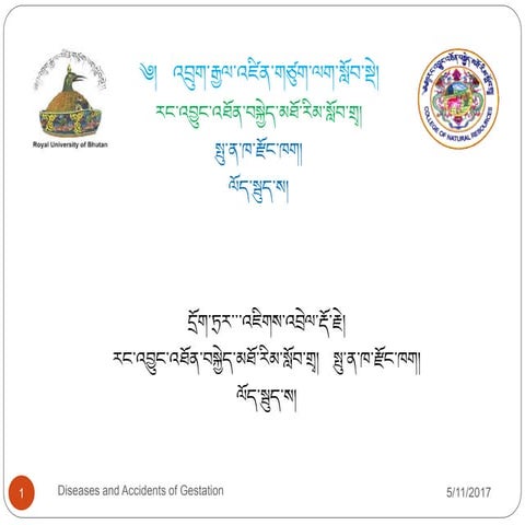 Diseases and accidents of gestation