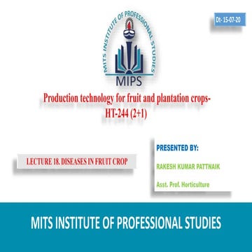 Diseases in fruit crops