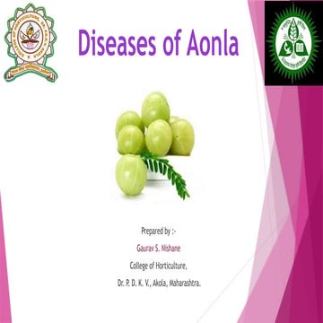 SEVERE DISEASES OF AONLA OBSERVED IN INDIA | PPTX