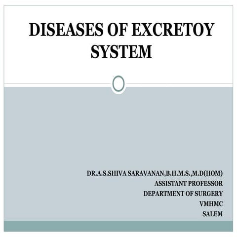 Diseases of excretory system