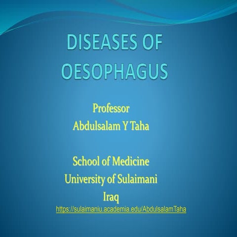 Diseases of oesophagus