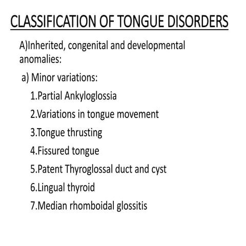Diseases of tongue