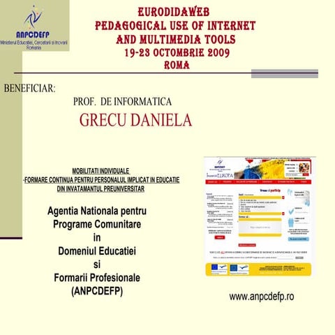 Diseminare   Curs Eurodidaweb Grecu Daniela