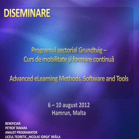 Diseminare Curs Grundtvig, Malta 2012