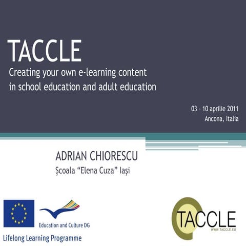 Diseminare mobilitate Comenius - Ancona, Italia - "TACCLE - Creating your own...