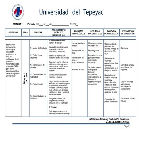 Programa de Trabajo - Marketing y Distribución Multimedia
