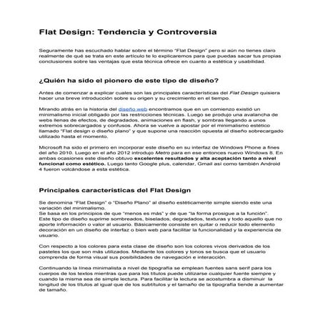 Diseño web Flat Desing, tendencia y controversia | PDF