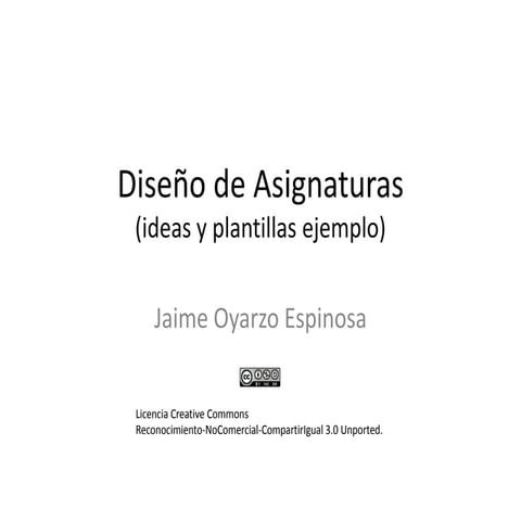 Diseno asignatura: ideas y plantillas