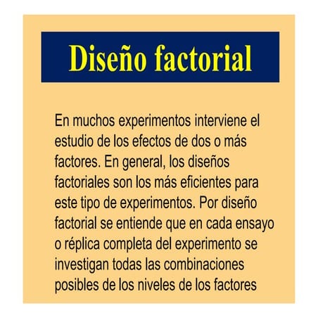 Disenos factoriales