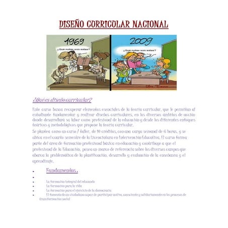 Diseño curricular nacional