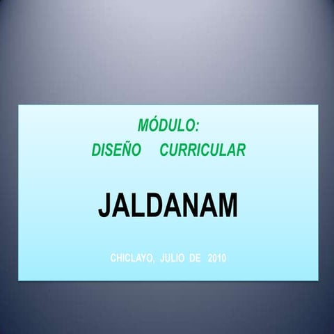 Diseño curricular sesión 1