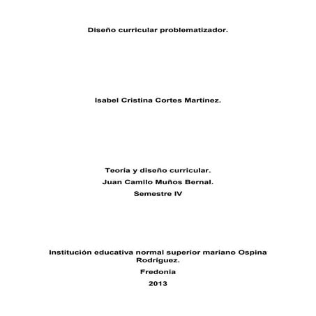 Diseño currilar problematizador