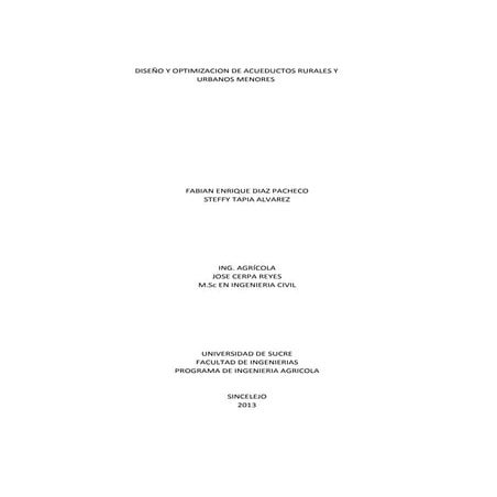 Diseño de acueducto 