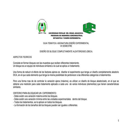 Diseño de bloques completamente aleatorio (dbca) 7