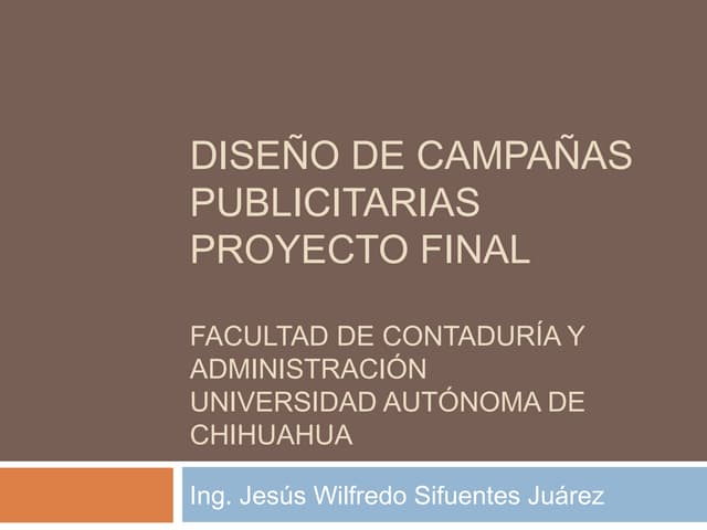 Diseño de campañas publicitarias pr...