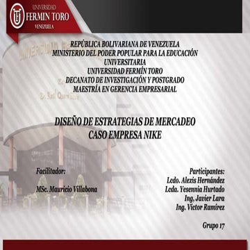 Diseño de Estrategias de Mercadeo - Caso Empresa Nike