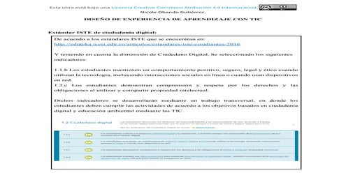 Diseño de experiencia de aprendizaje con TIC