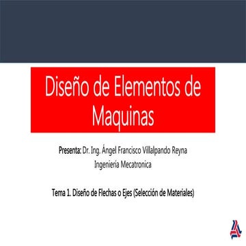 Diseño de flechas o ejes (selección de materiales)