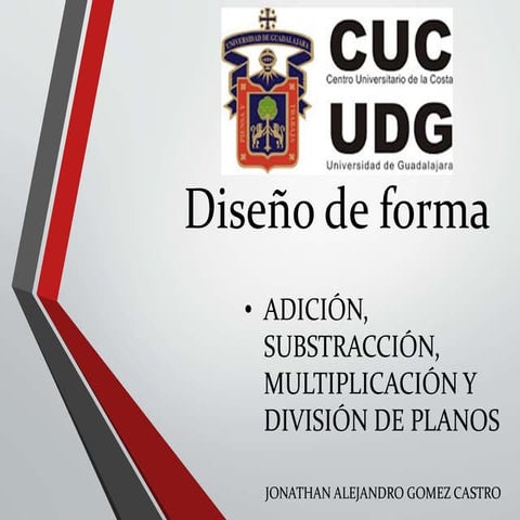 Diseño de forma adicion,sustraccion,multiplicacion y division de planos funda...