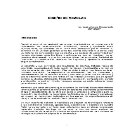 Diseño de mezclas - ACI / Walker / DIN