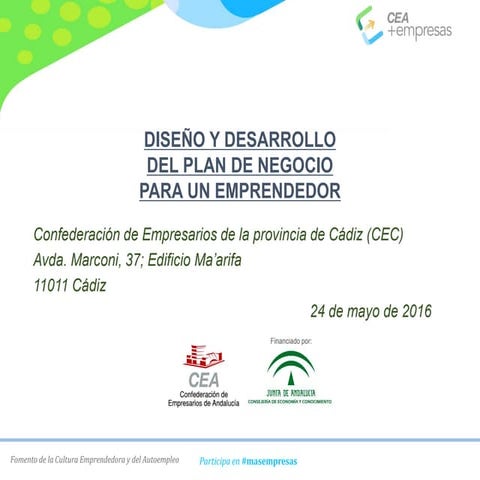 Diseño y desarrollo del plan de negocio para un emprendedor | PDF