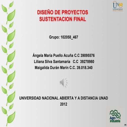 Diseño de proyectos   proyecto final grupo 467