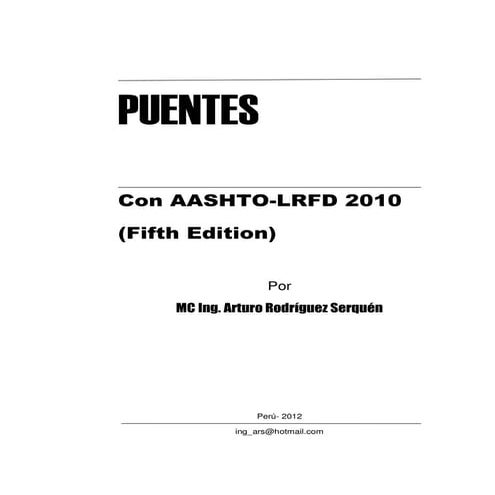Diseño de puentes con aashto lrfd 2010