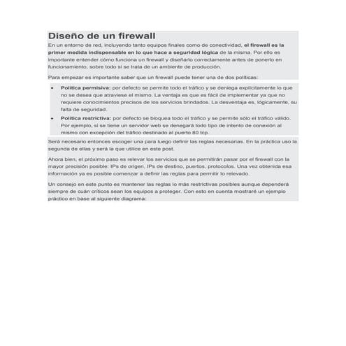 Diseño de un firewall