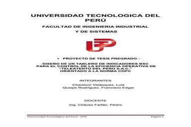 Diseño de un tablero BSC para la eficiencia operativa de una empresa de Servi...