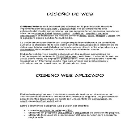 Diseño de web