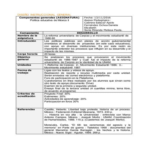 Diseño instruccional general apolo