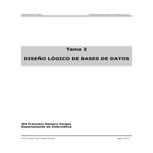 Diseño logico de  una base de datos